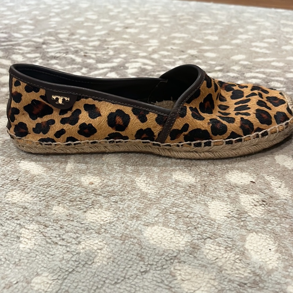 Tory Burch Leopard Print Espadrille Flats - Brown Black - Picture 2 of 4